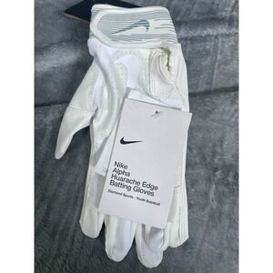Nike Alpha Huarache Edge Batting Gloves Youth Large White Brand New NWT